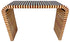 Moroccan Cream and Medium Brown Striped Resin and Wood Console Table