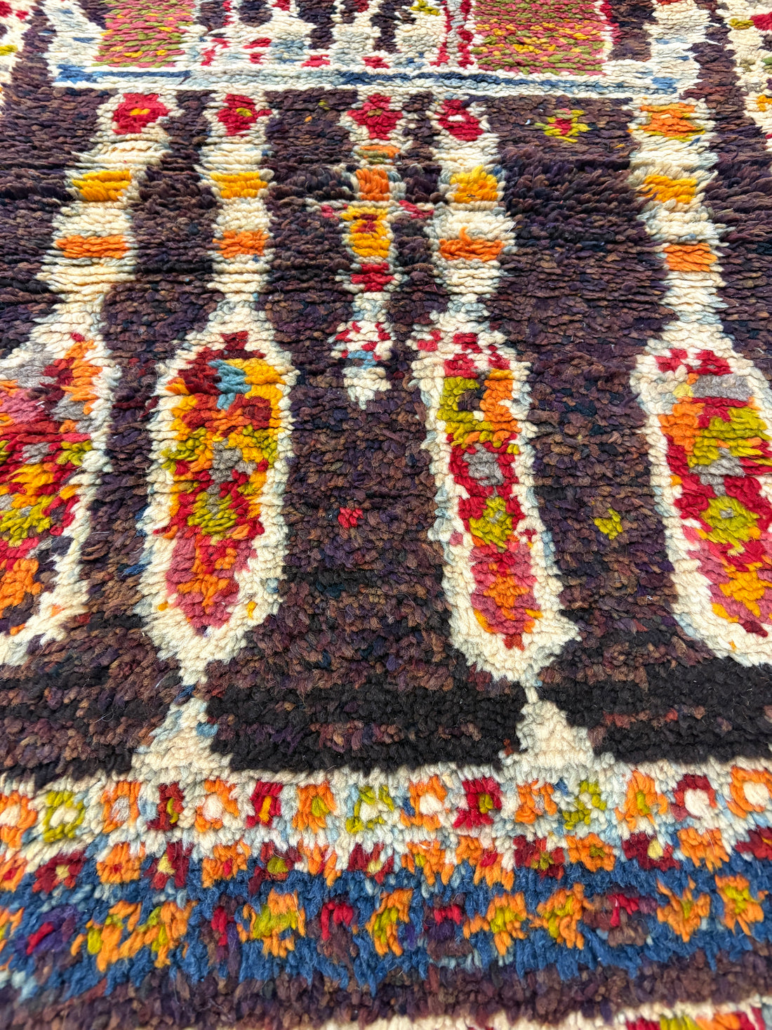 Dark Brown Multi-Color Architectural Handwoven Rug