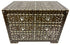 Moroccan Dark Stained White Mother of Pearl Inlay Dresser