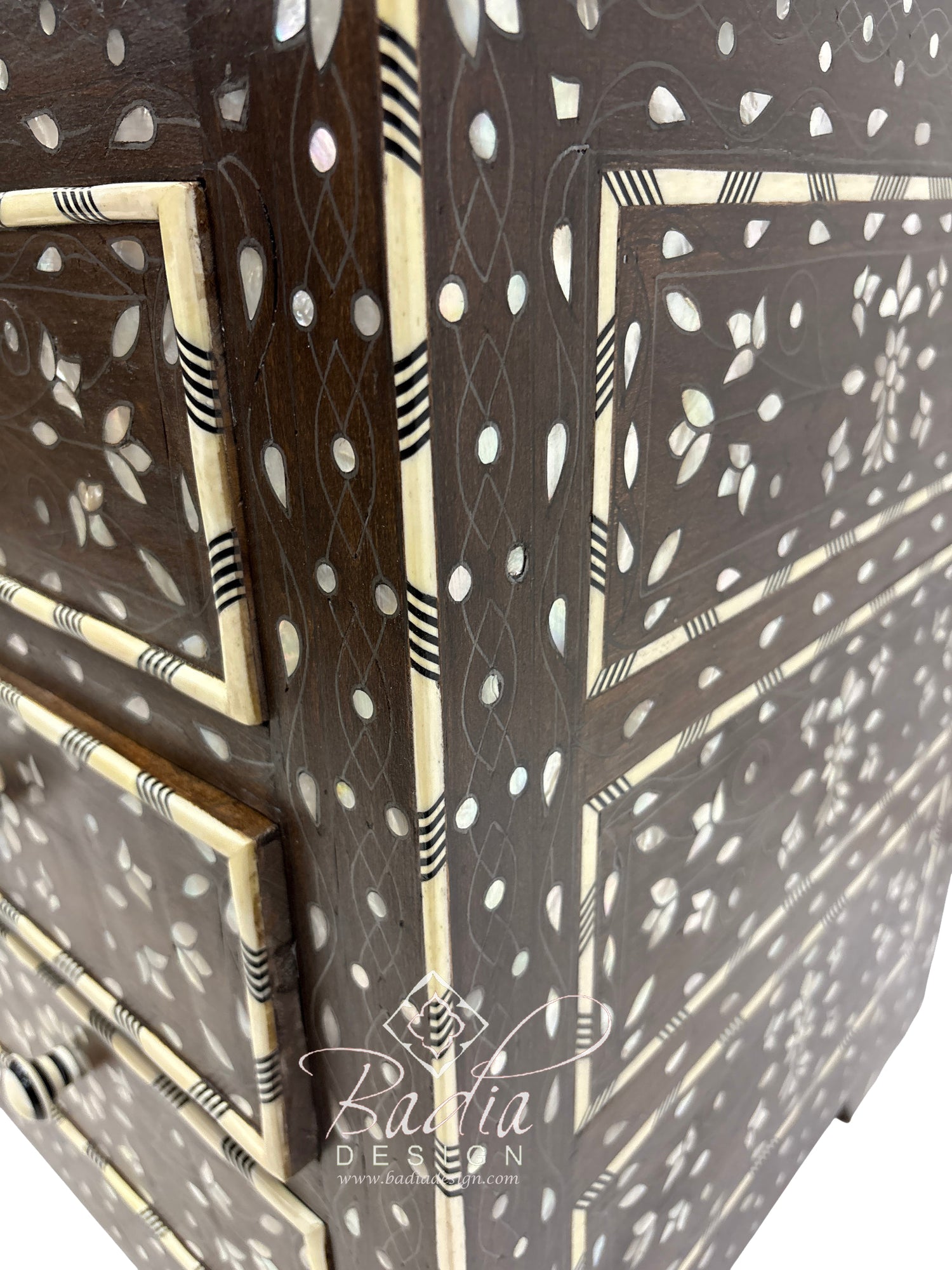 Dark Stained Mother of Pearl Inlay Dresser