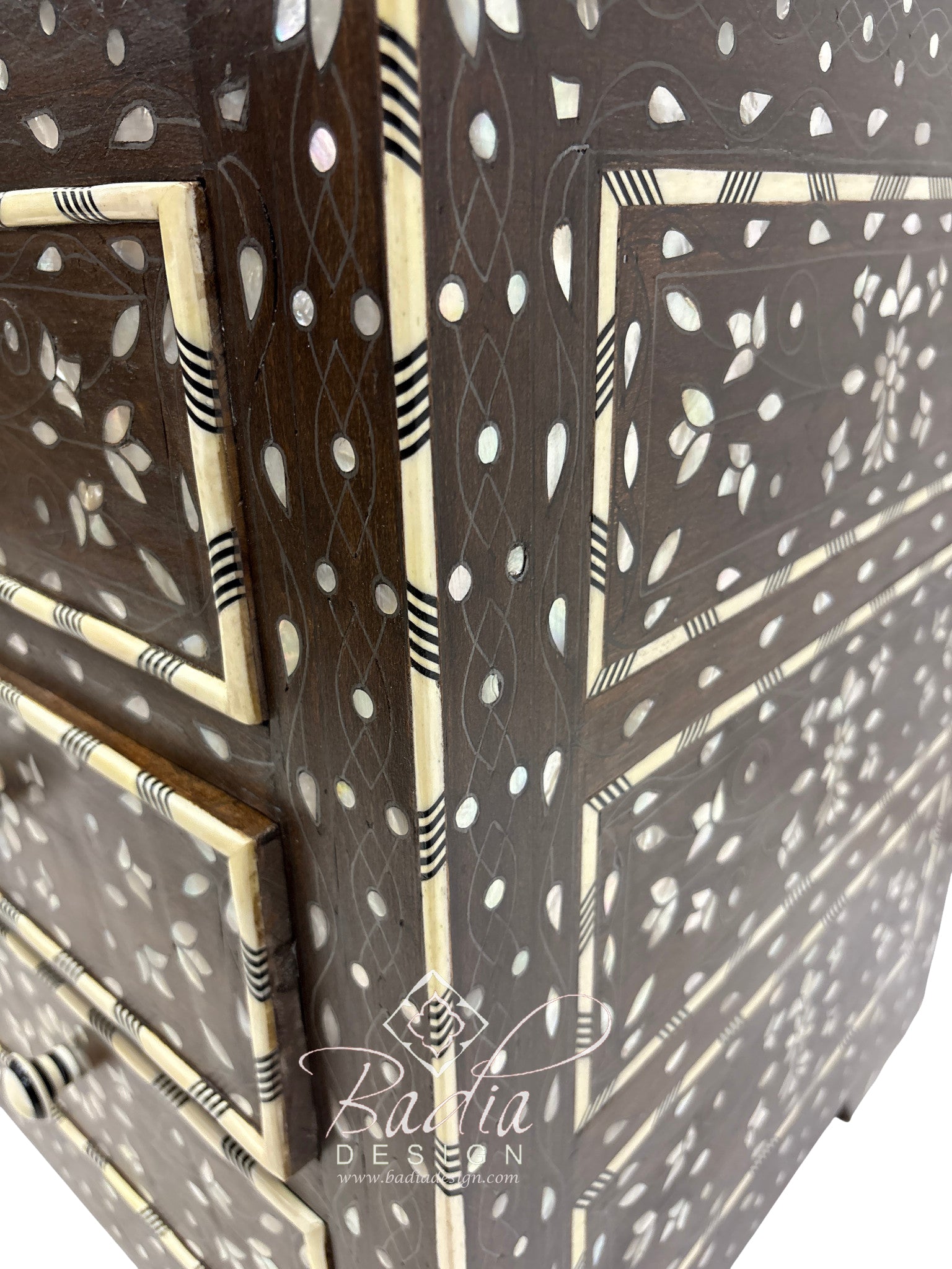 Dark Stained Mother of Pearl Inlay Dresser