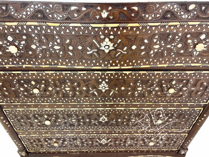 White Mother of Pearl Inlay Dresser with Four Drawers