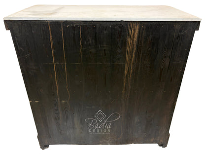 White Mother of Pearl Inlay Dresser with Four Drawers