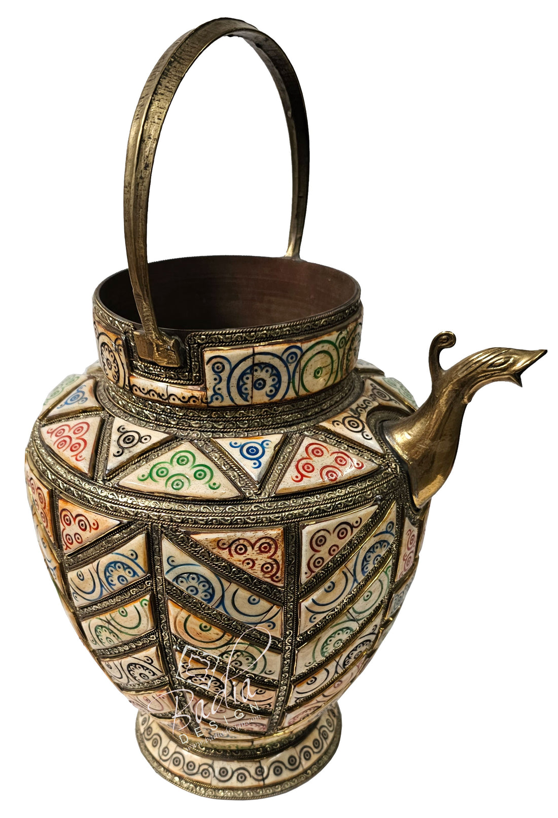 Moroccan Colorful Bone Inlay Water Container