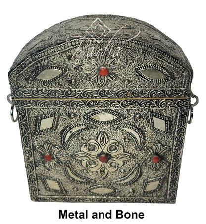 Moroccan Decorative Embossed Metal Trinket Box