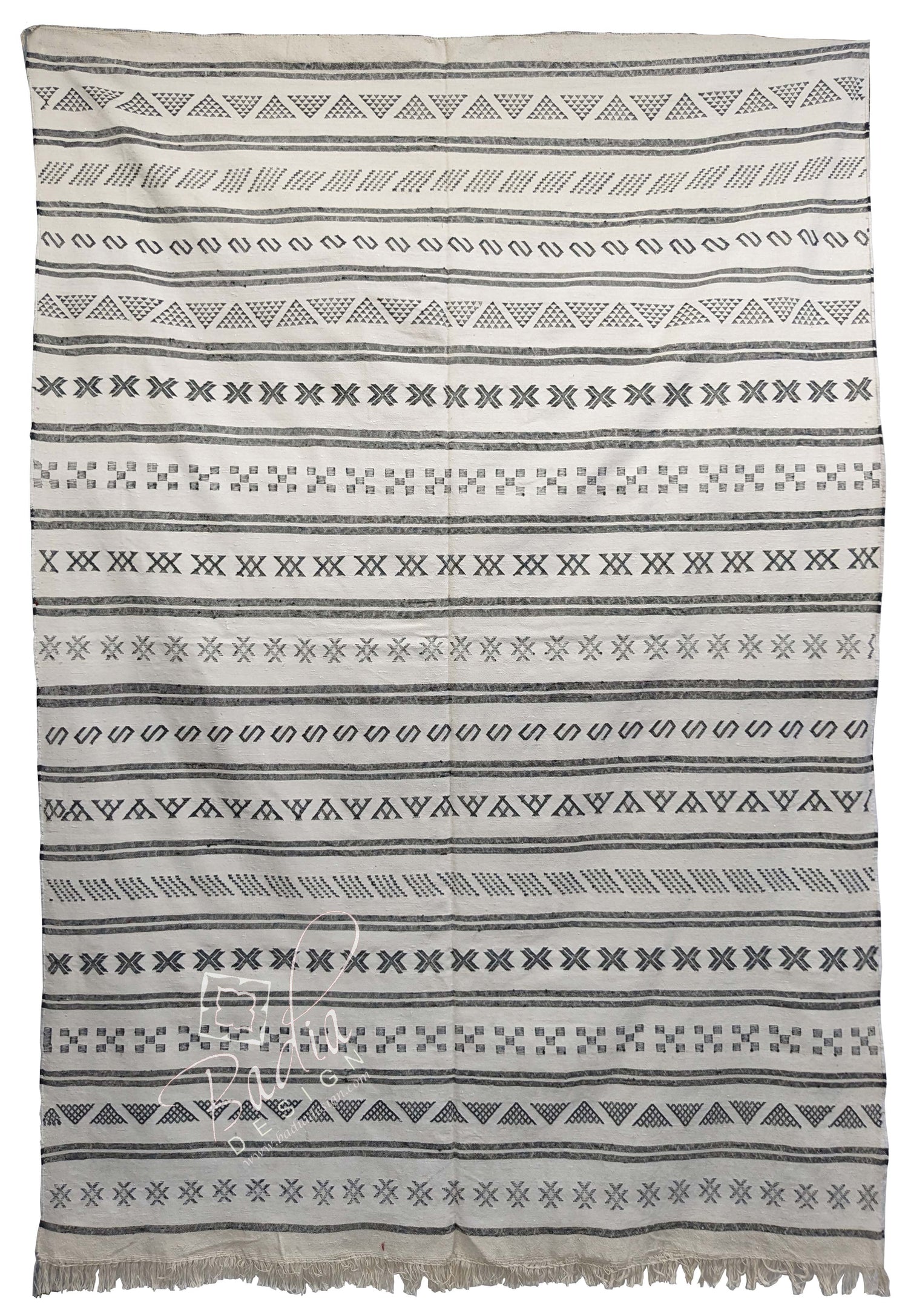 Gray Color Tribal Rug with Geometric Designs