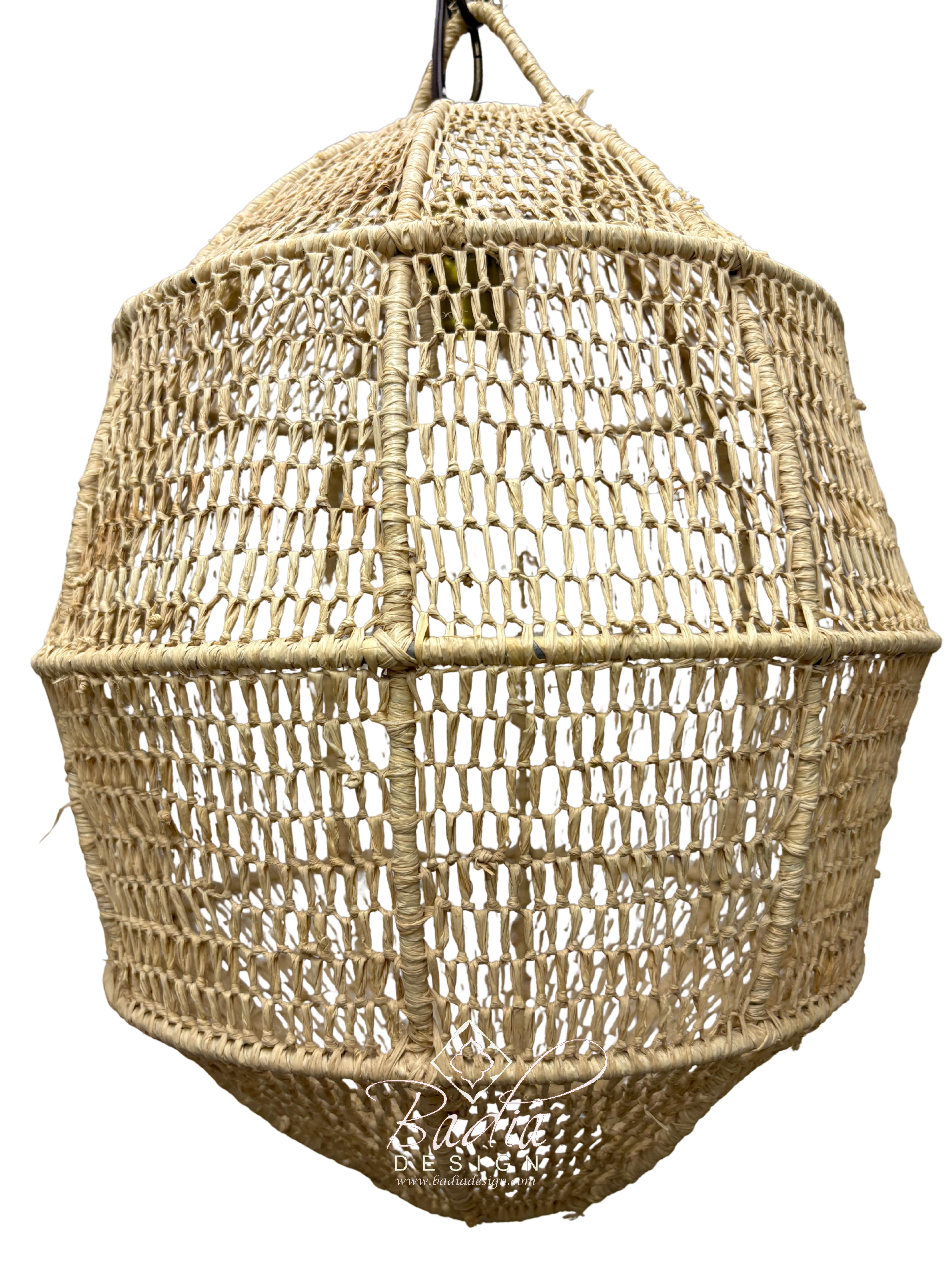 Geometric Dome-Shaped Raffia Lantern