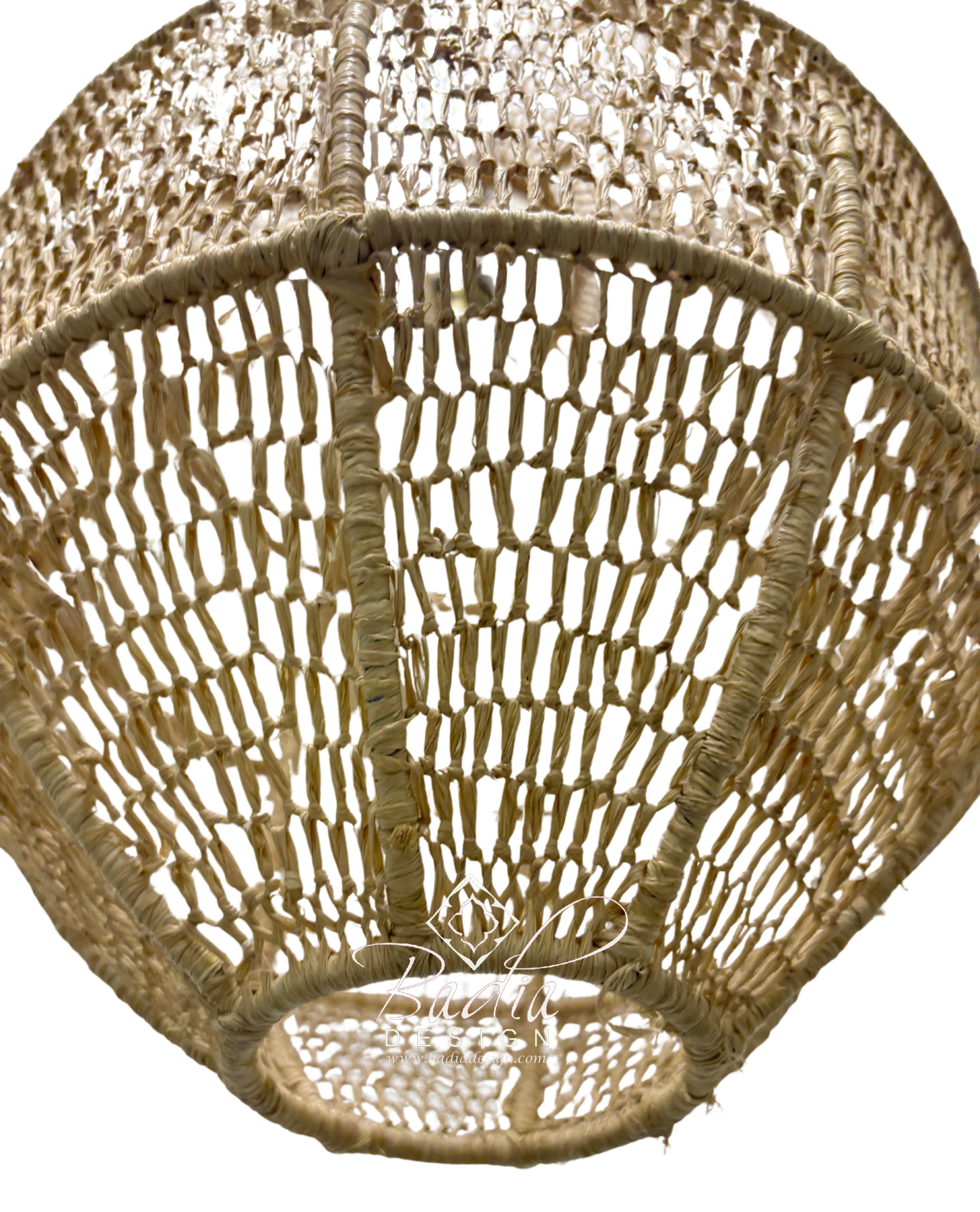 Geometric Dome-Shaped Raffia Lantern