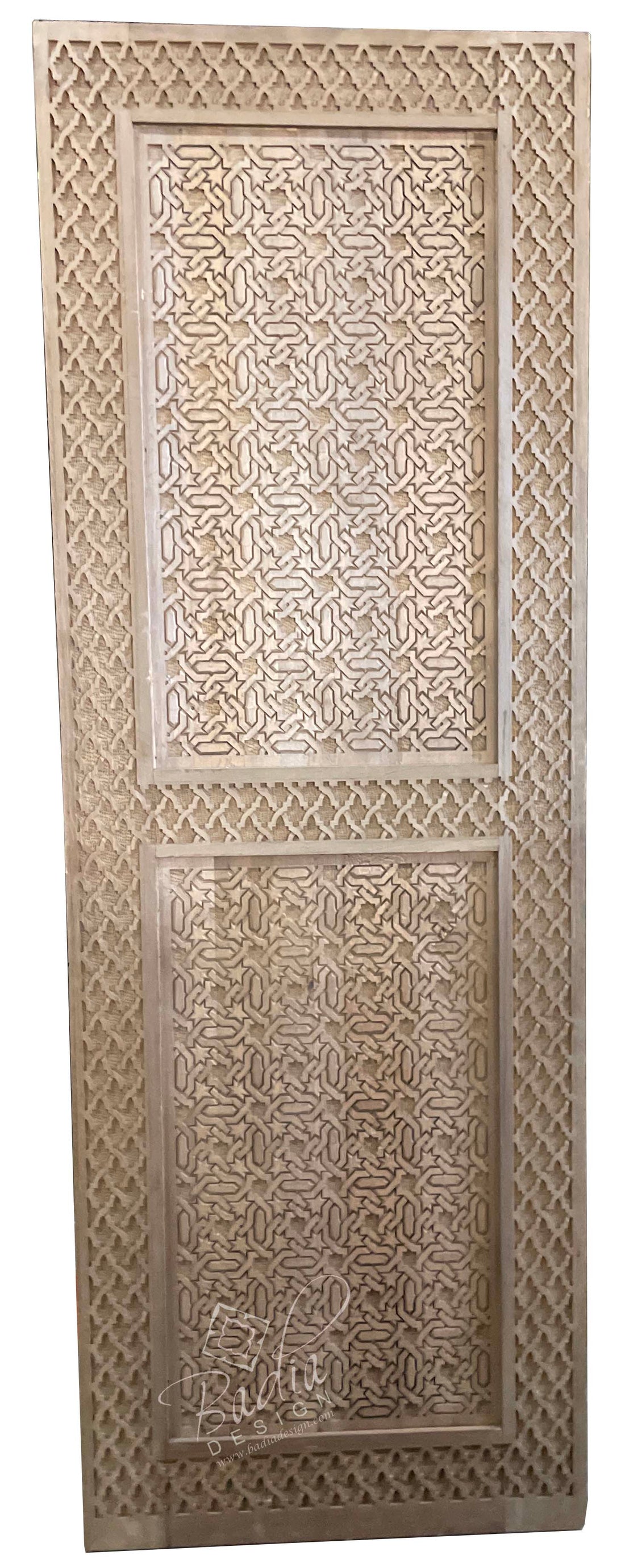 Moroccan Designed Hand Carved Wooden Door