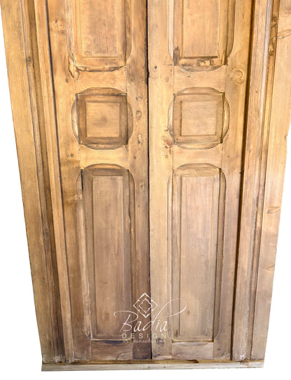 Natural Wood Double Door with Rustic Character