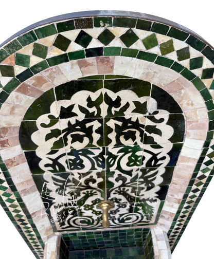 Evergreen and Beige Tile Water Fountain