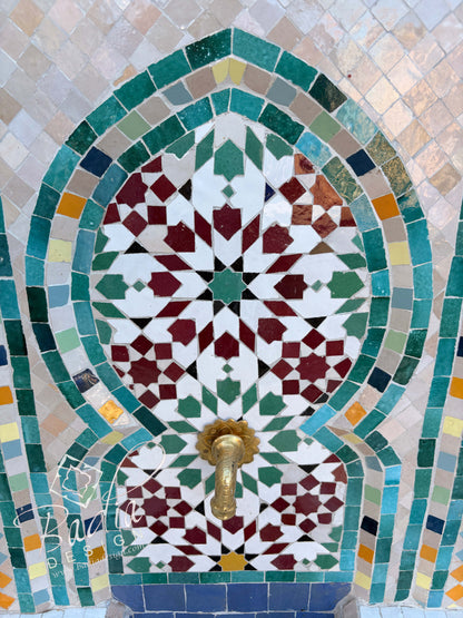 Flat Top Multi-Color Zellige Tile Fountain