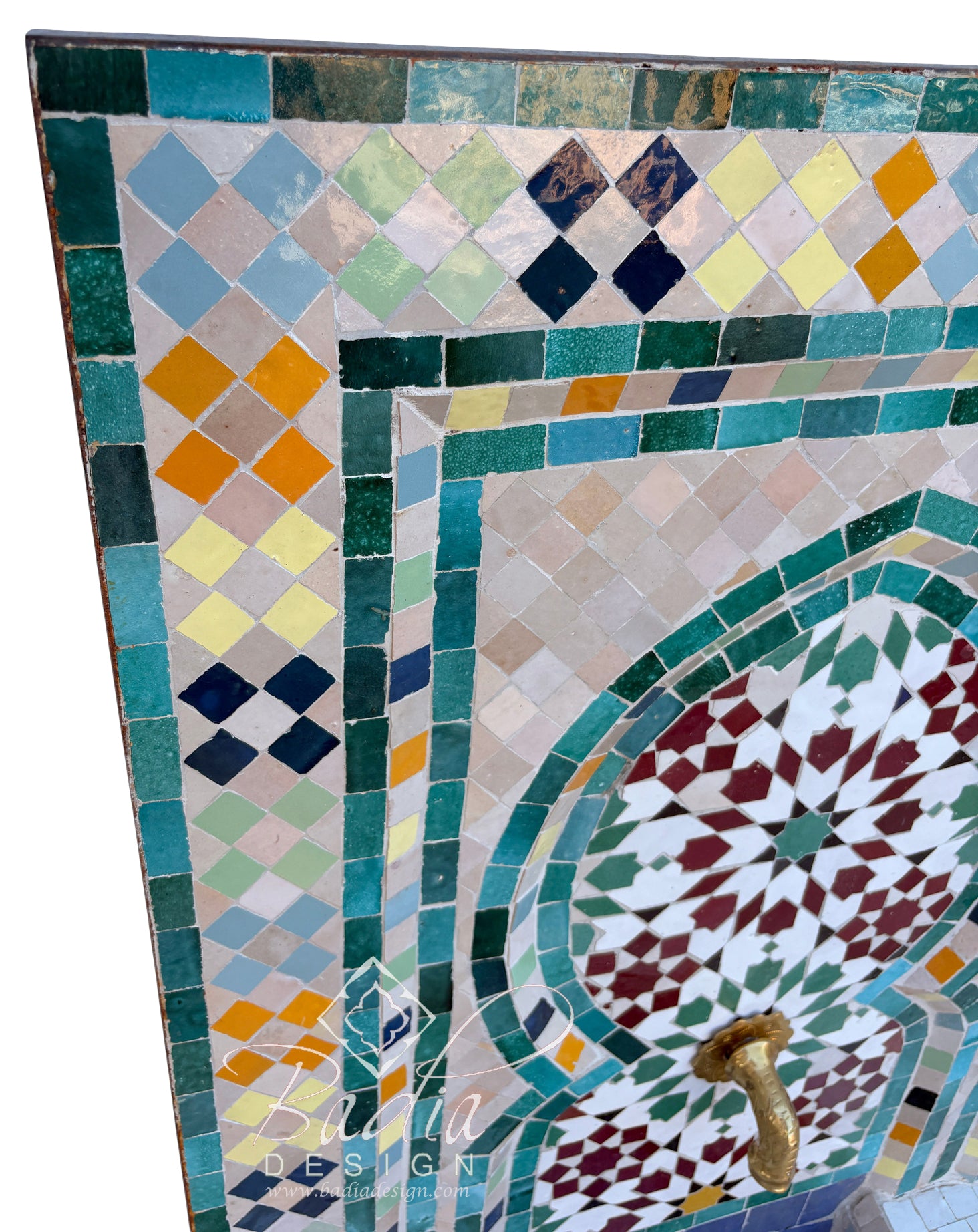 Flat Top Multi-Color Zellige Tile Fountain