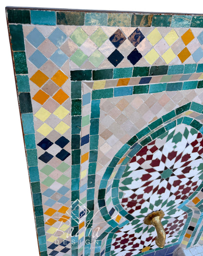 Flat Top Multi-Color Zellige Tile Fountain