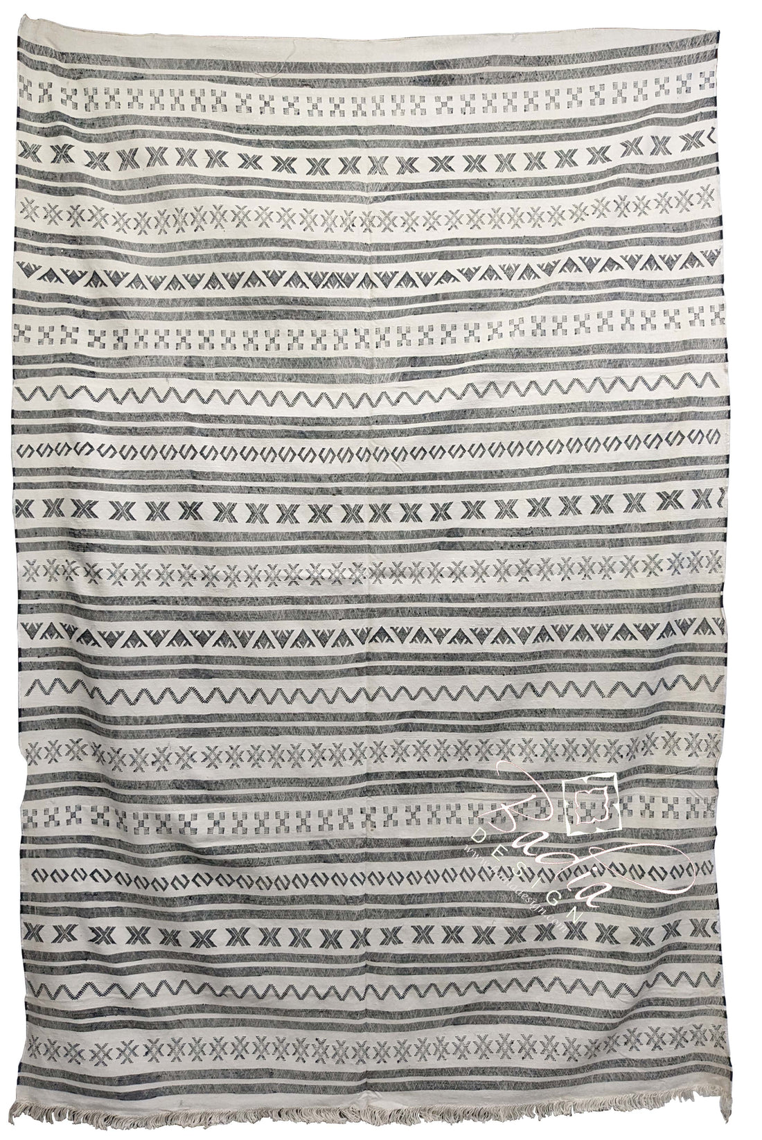 Gray Color Tribal Rug with Geometric Designs