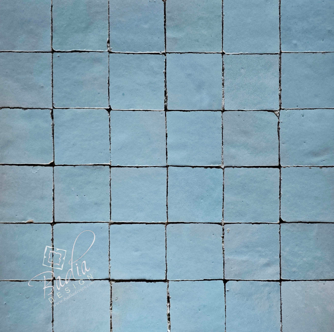 Sky Blue Glazed Zellige Mosaic Tile - TM119