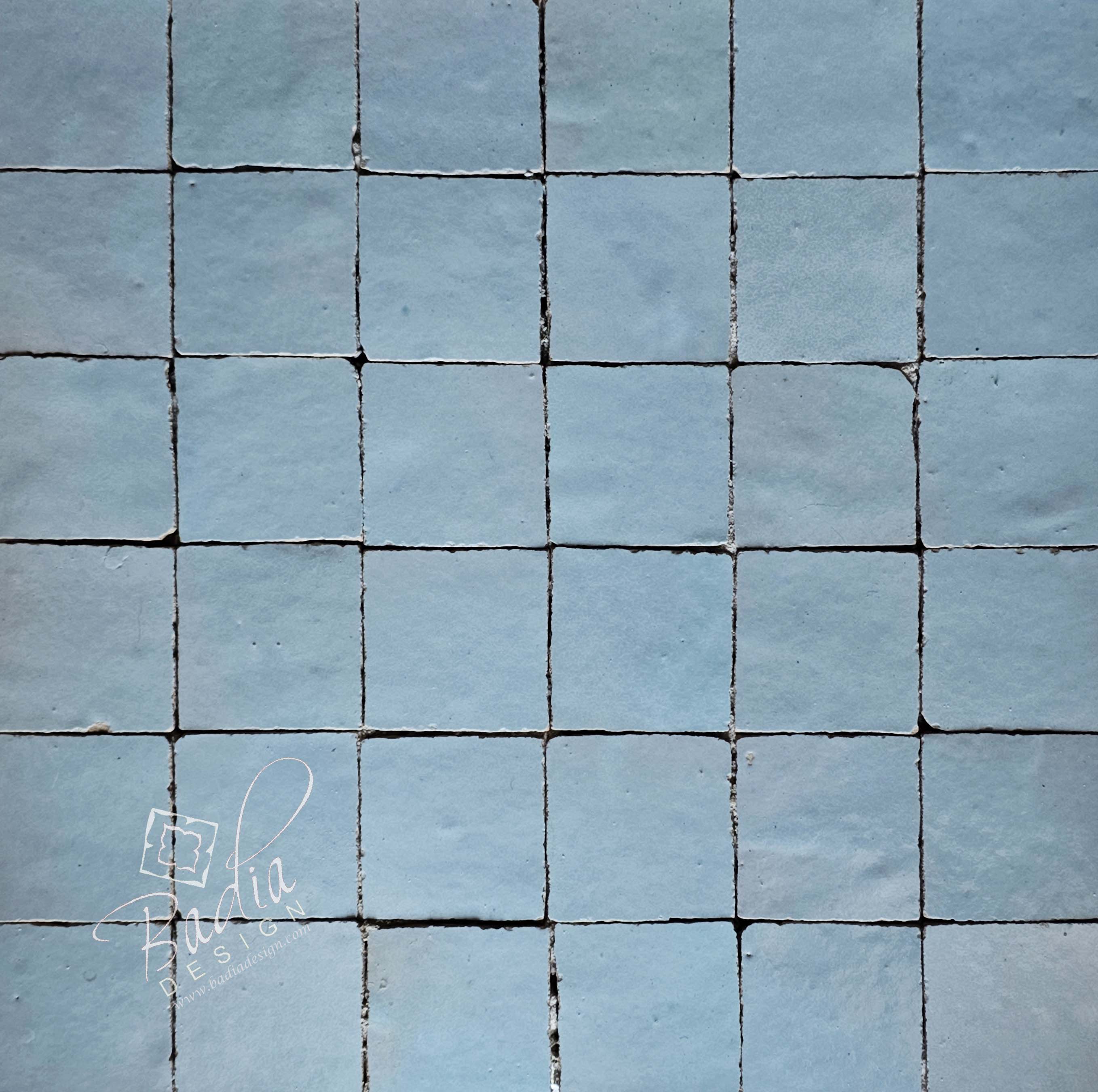 Sky Blue Glazed Zellige Mosaic Tile - TM119