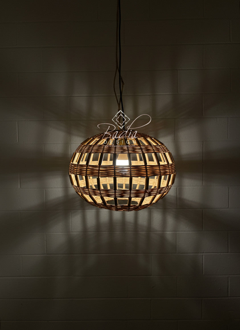 Handwoven Globe Shaped Raffia Lantern