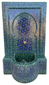 Moroccan Green and Blue Zellige Tile Wall Fountain