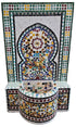 Moroccan Green Multi-Color Mosaic Tile Water Fountain