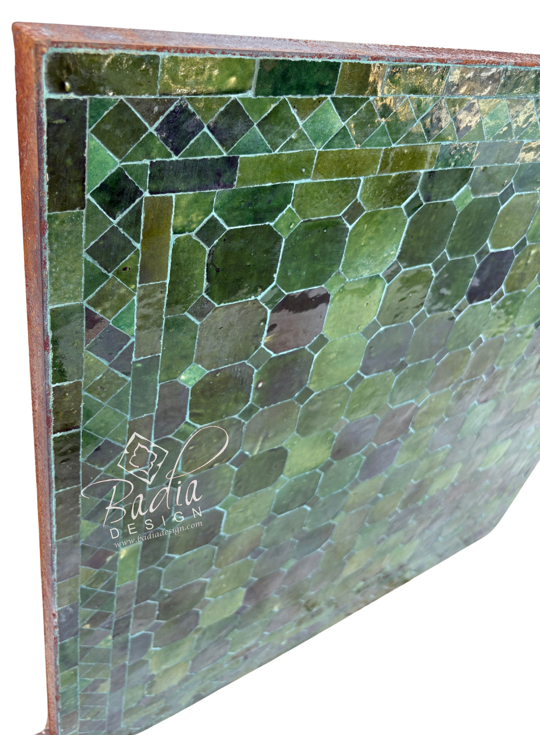 30" Square Multi-Shade Green Tile Table Top