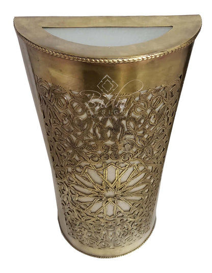 Half Cylinder Brass Wall Sconce