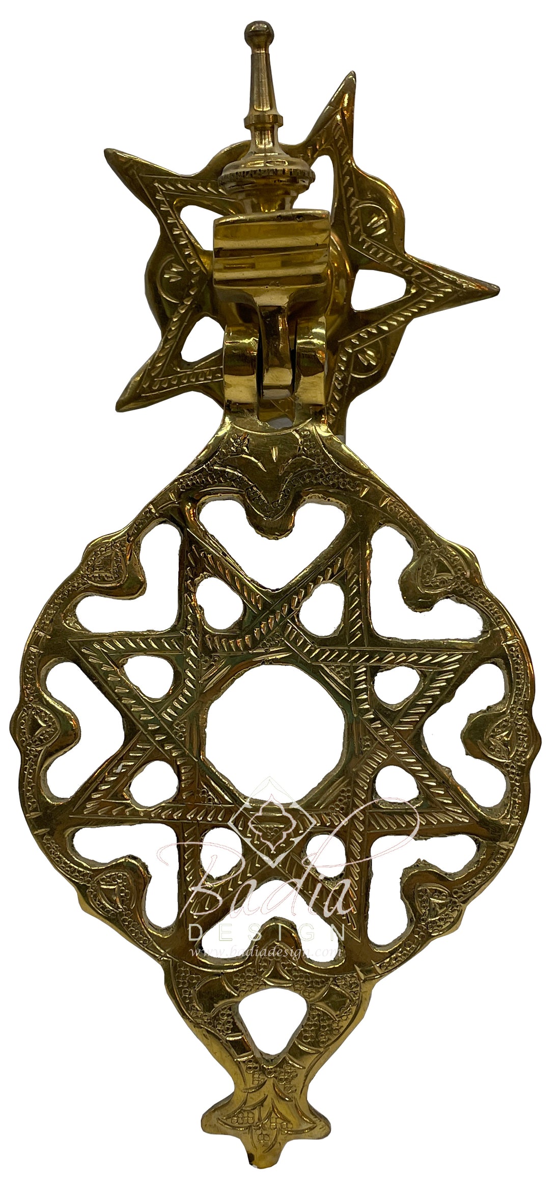Decorative Moroccan Hand-Carved Brass Door Knocker