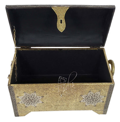 Hand Carved Metal Embossed Brass Trunk