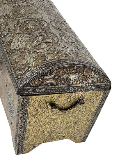 Hand Carved Metal Embossed Brass Trunk