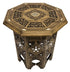 Moroccan Hand Carved Octagonal Side Table with Mother of Pearl Inlay