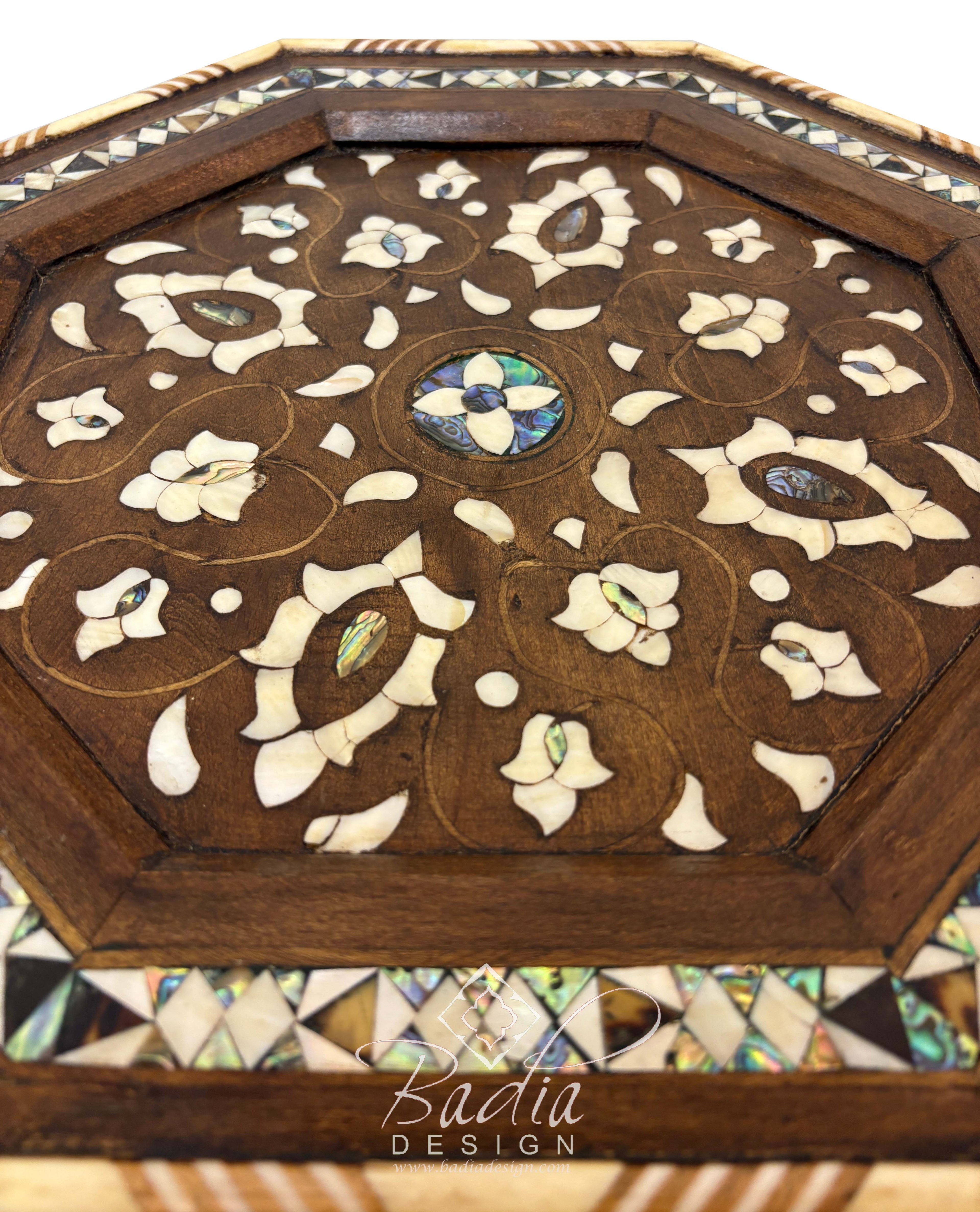 Mother of Pearl Inlay Octagonal Side Table