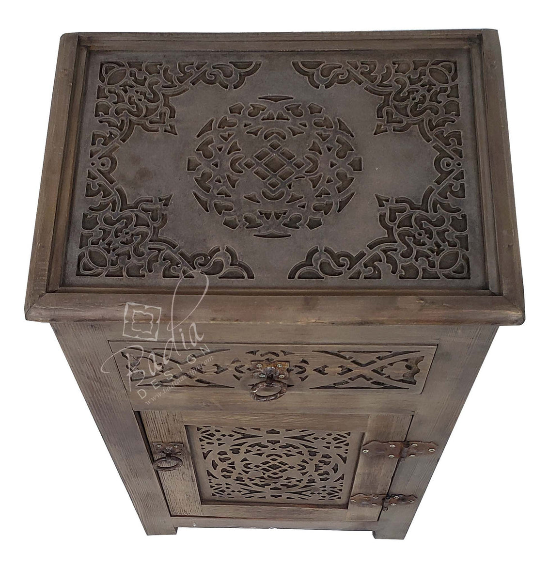 Hand Carved Wooden Nightstand