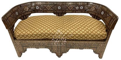 Handcrafted Mother of Pearl Inlay Bench