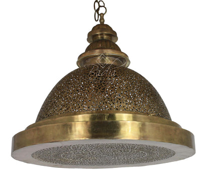 Hand Designed Flat Bottom Brass Chandelier