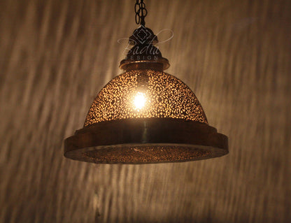 Hand Designed Flat Bottom Brass Chandelier