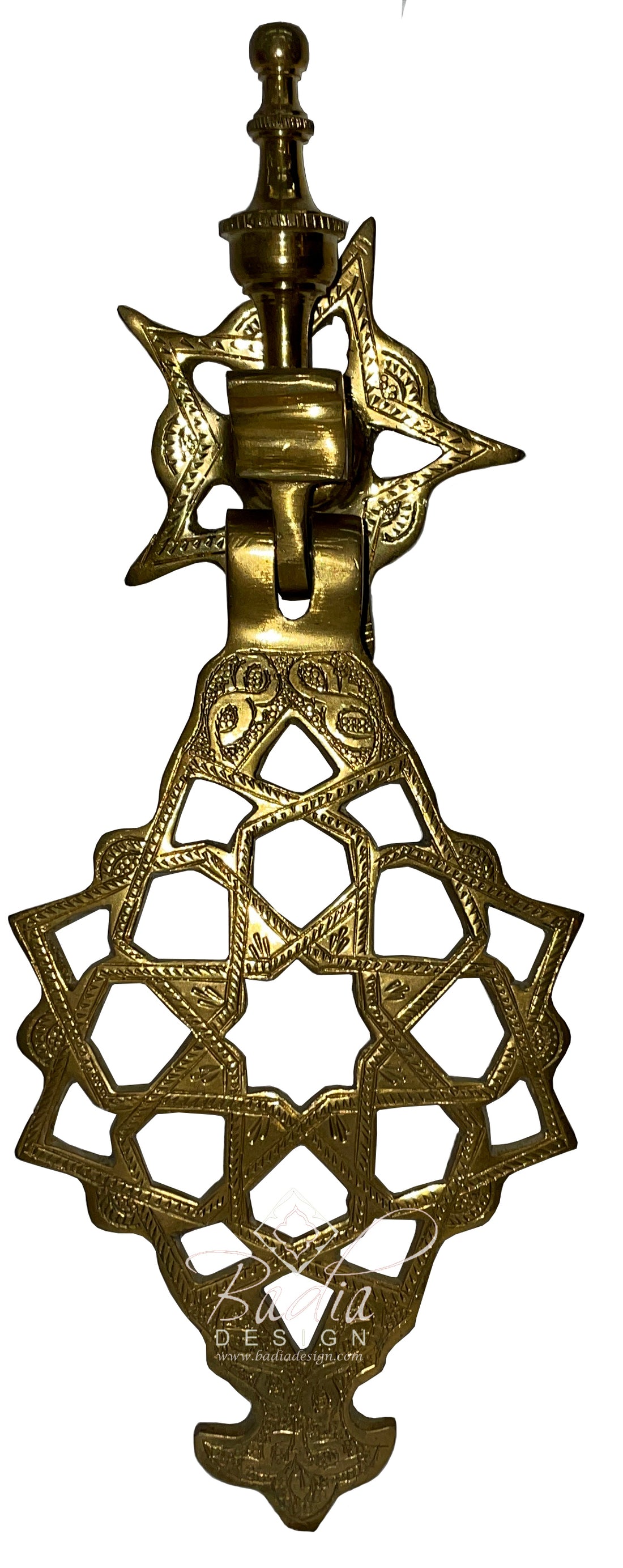 Decorative Moroccan Hand-Designed Brass Door Knocker
