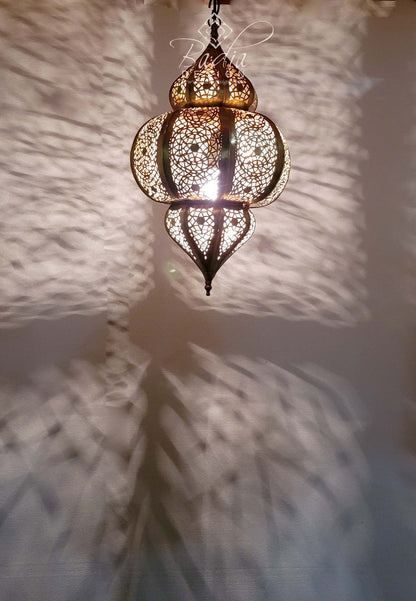 Intricately Designed Hanging Gold Color Lantern