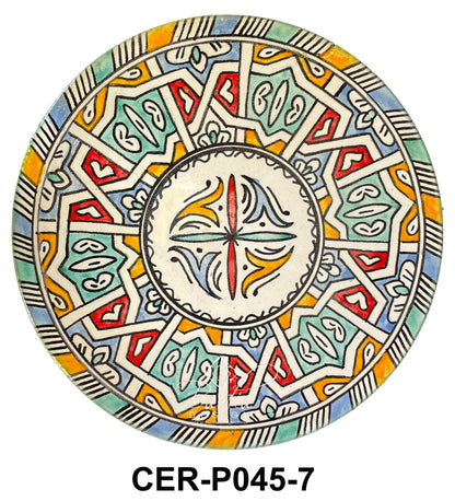Hand Painted Multi-Color Ceramic Plates