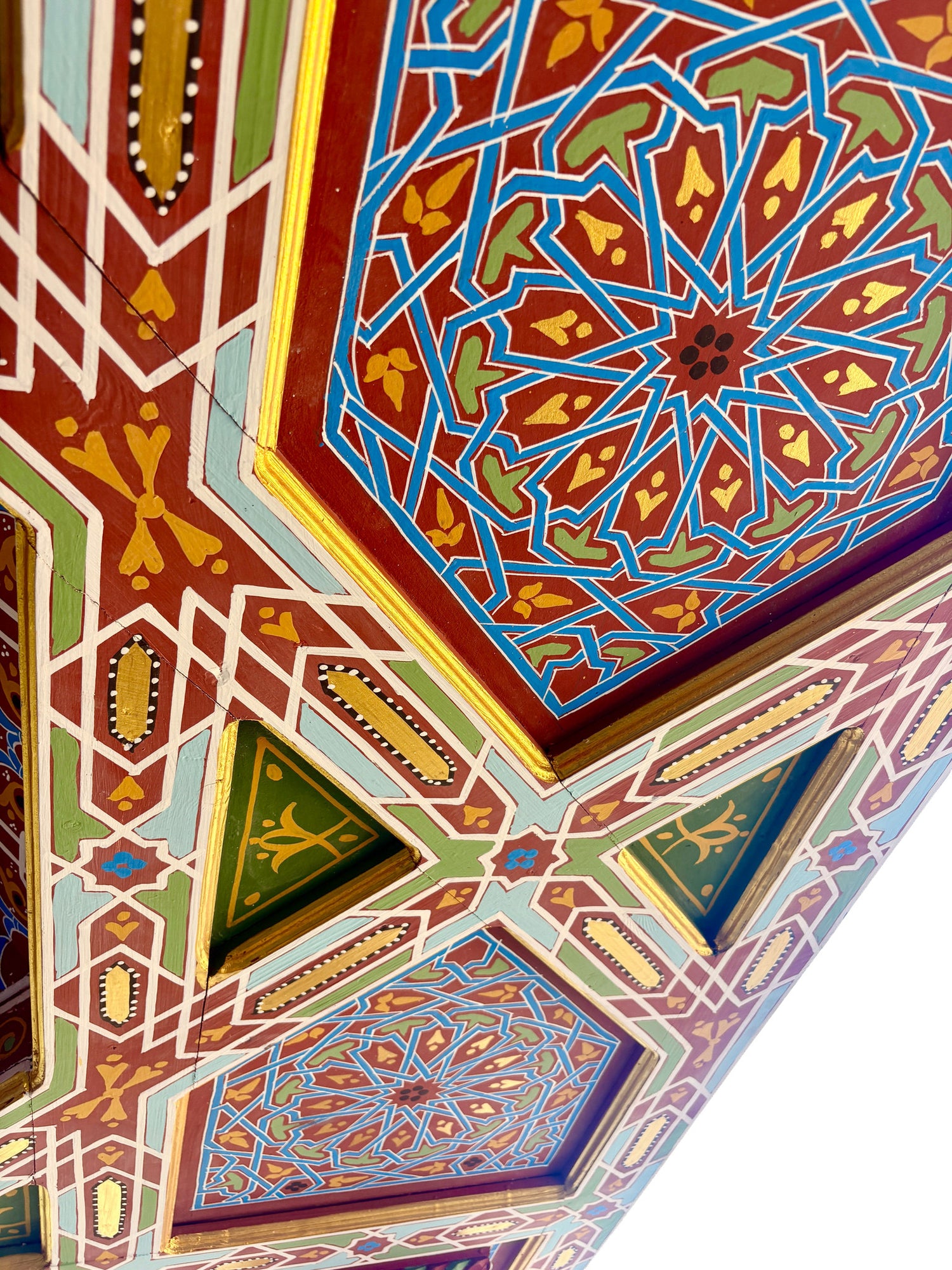 Hand-Painted Four-Pillar Wood Pavilion