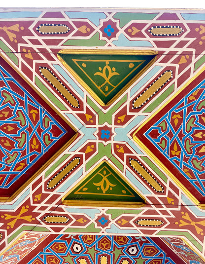 Hand-Painted Four-Pillar Wood Pavilion
