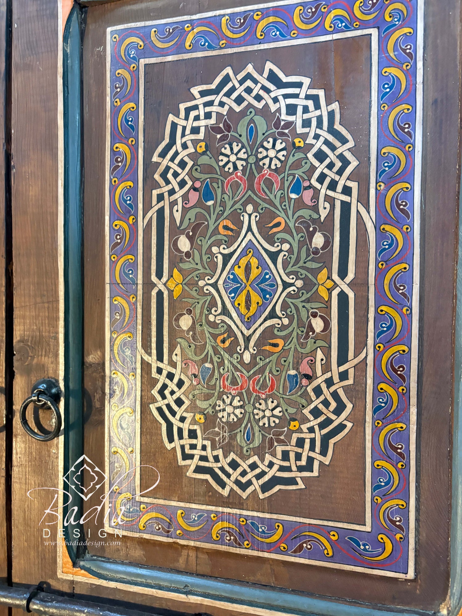Hand Painted Multi-Color Wooden Door