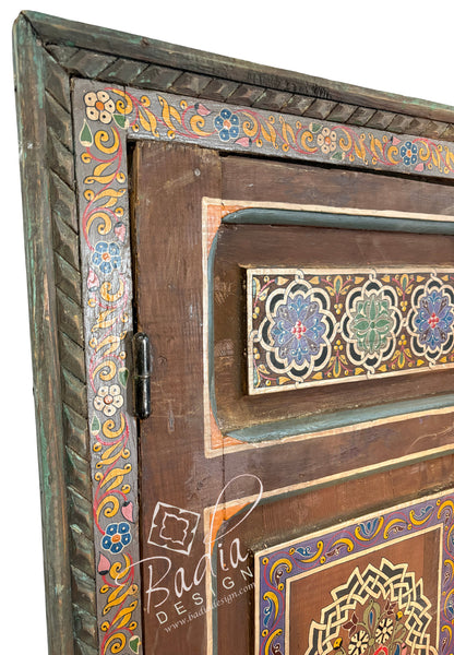 Hand Painted Multi-Color Wooden Door