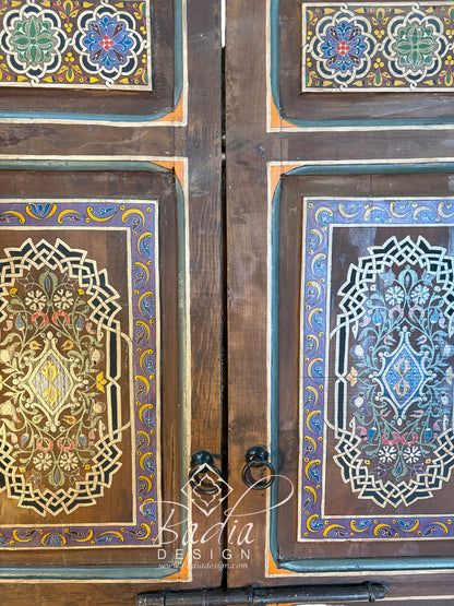 Hand Painted Multi-Color Wooden Door