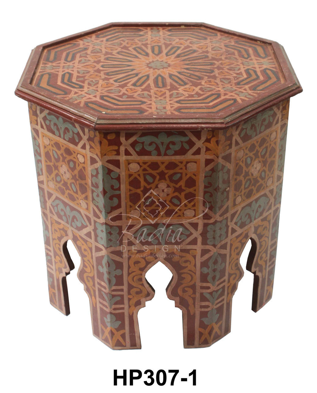 Hand Painted Octagon Shaped Side Table – Badia Design Inc.