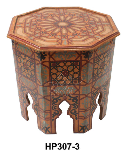 Hand Painted Octagon Shaped Side Table