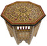 Moroccan Multi-Color Hand Painted Wood Side Tables