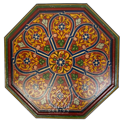 Decorative octagonal panel with intricate floral patterns on a white background