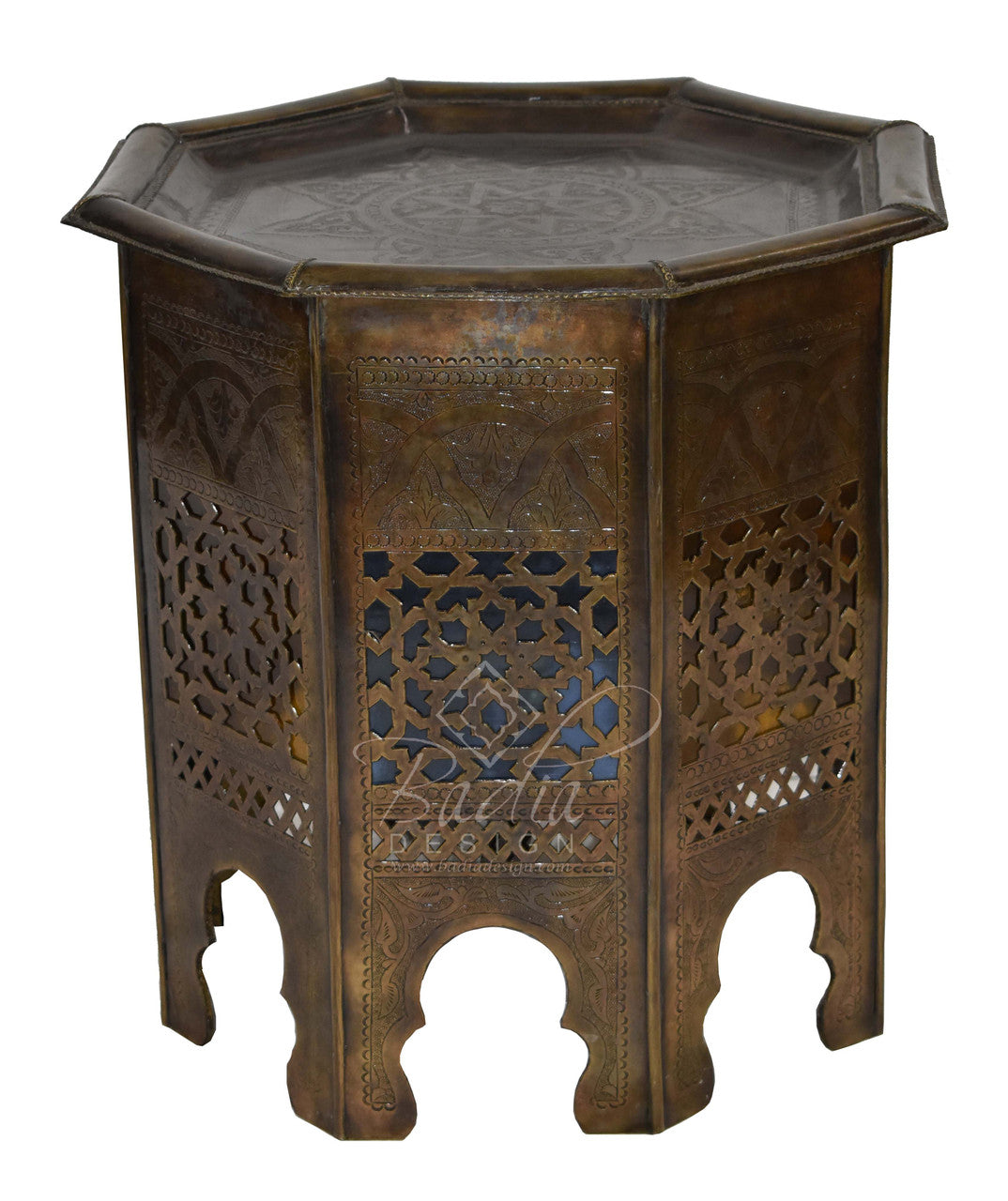 Light Up Solid Aged Brass Table