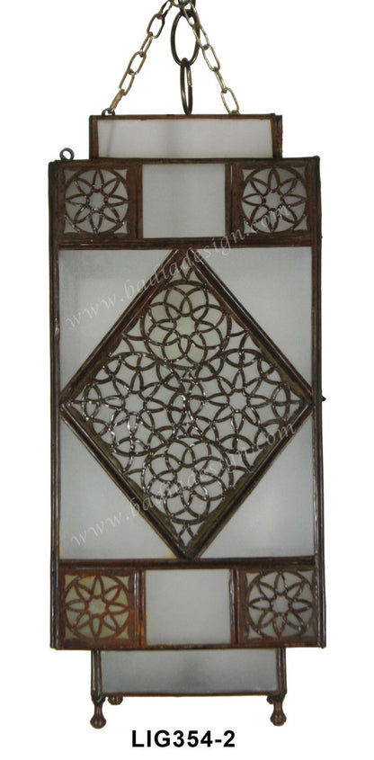 Hanging Lanterns with Multi Color Glass