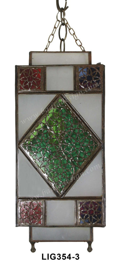 Hanging Lanterns with Multi Color Glass